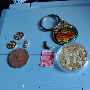 Vintage Coin and Keychain Collection